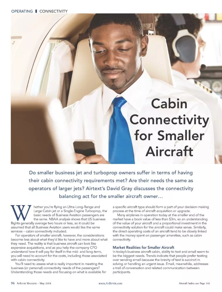 Cabin Connectivity for Smaller Aircraft